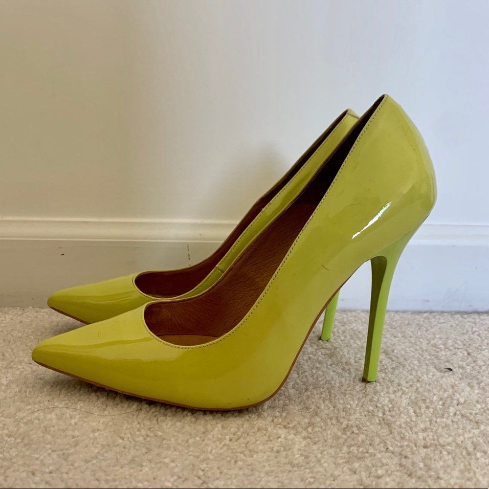 Neon Yellow Office London Pumps